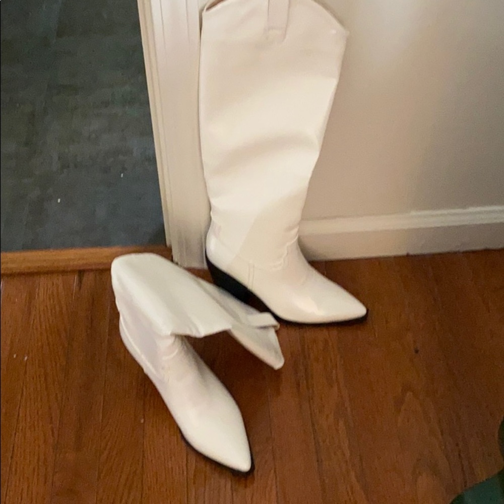 Knee High White Boots